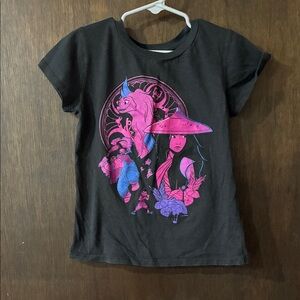 Raya and the Last Dragon Black Tee with Pink & Blue Graphic